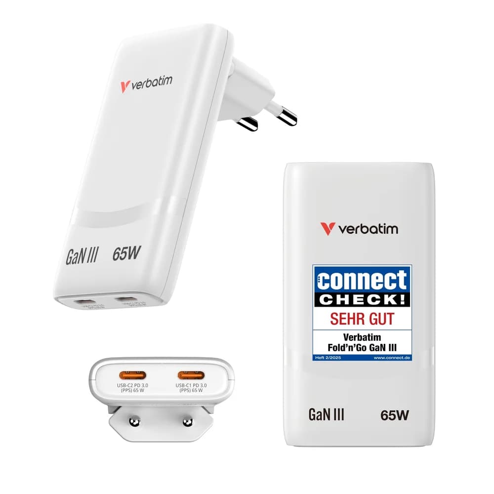 Verbatim Foldn Go GaN Charger 32355