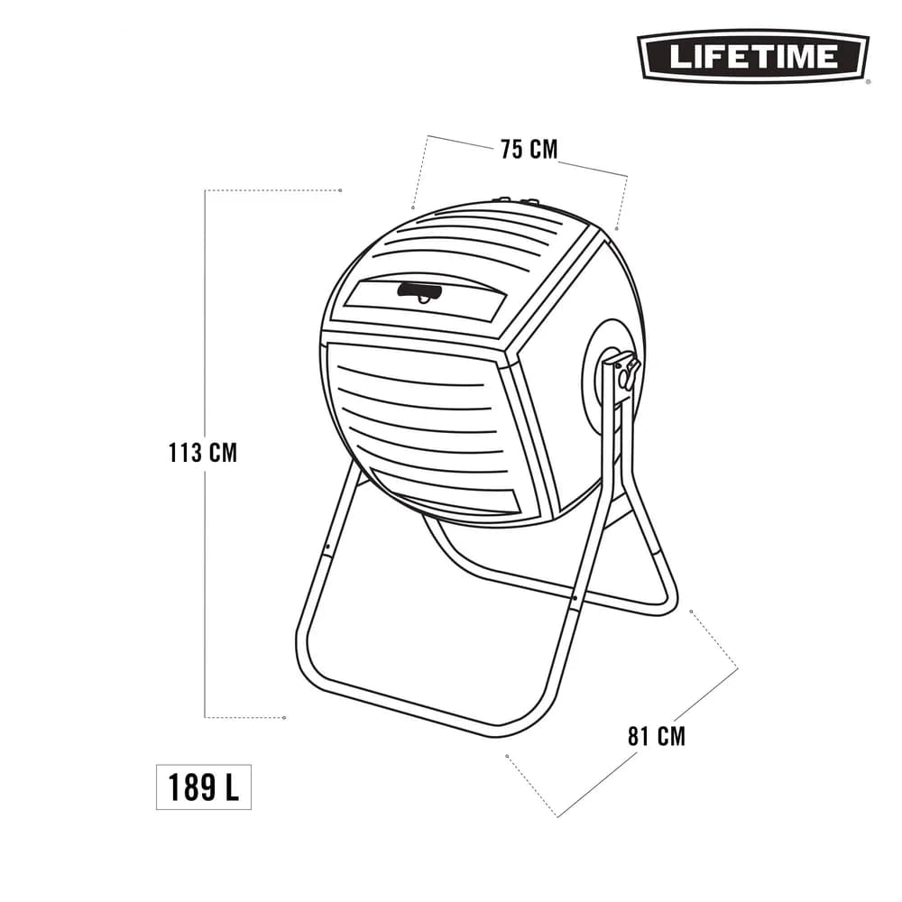 LIFETIME Komposter, 189 l, schwarz