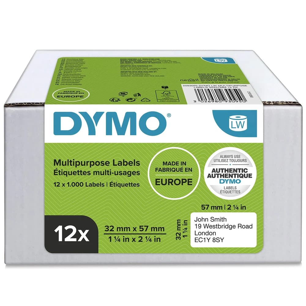 Dymo Vielzweck-Etiketten 32 x 57 mm weiß 12x 1000 St.
