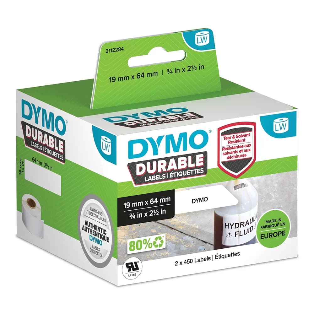 Dymo Etikett 2112284 19x64mm ws 2x450 St./Pack.