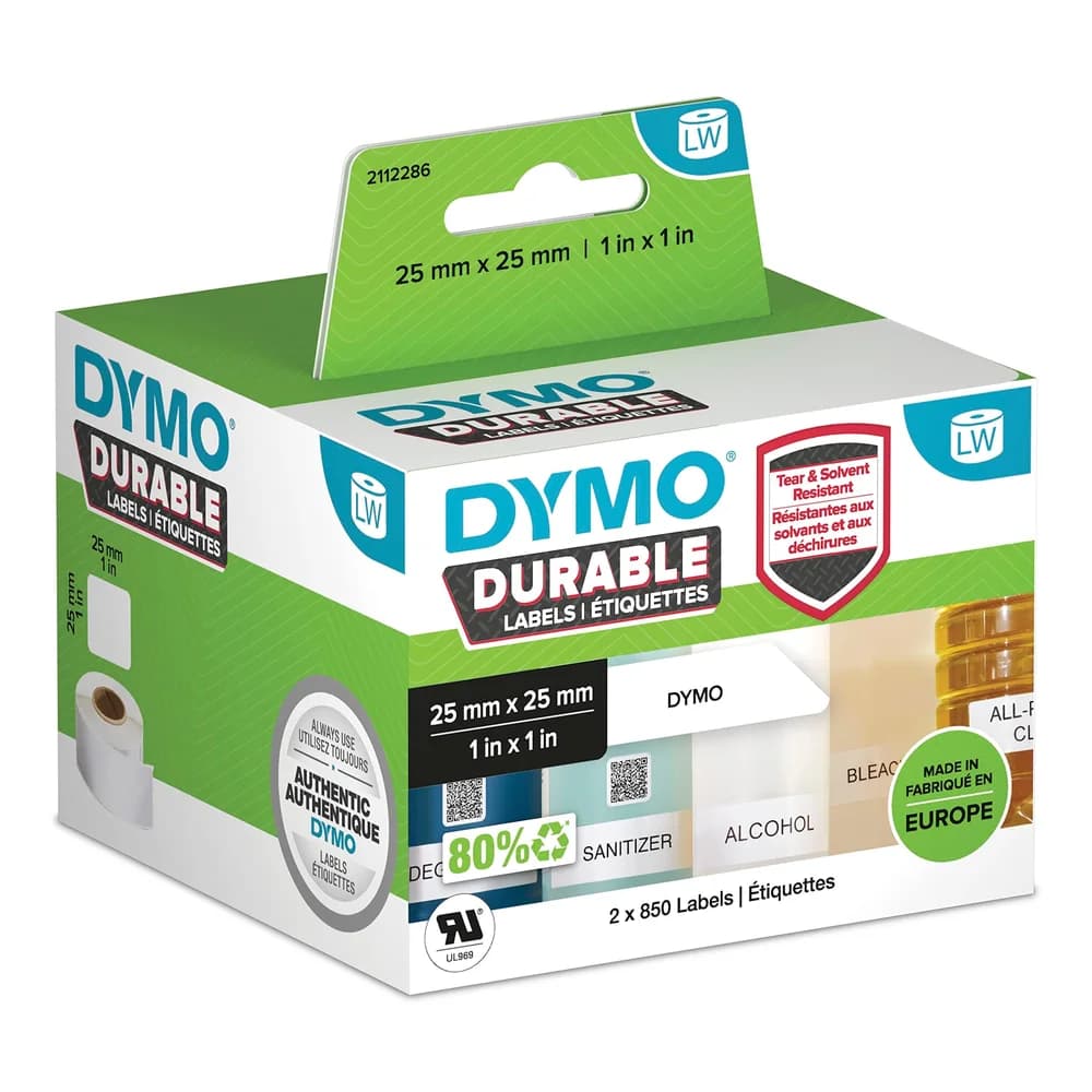 Dymo Etikett 2112286 25x25mm ws 2x850 St./Pack.