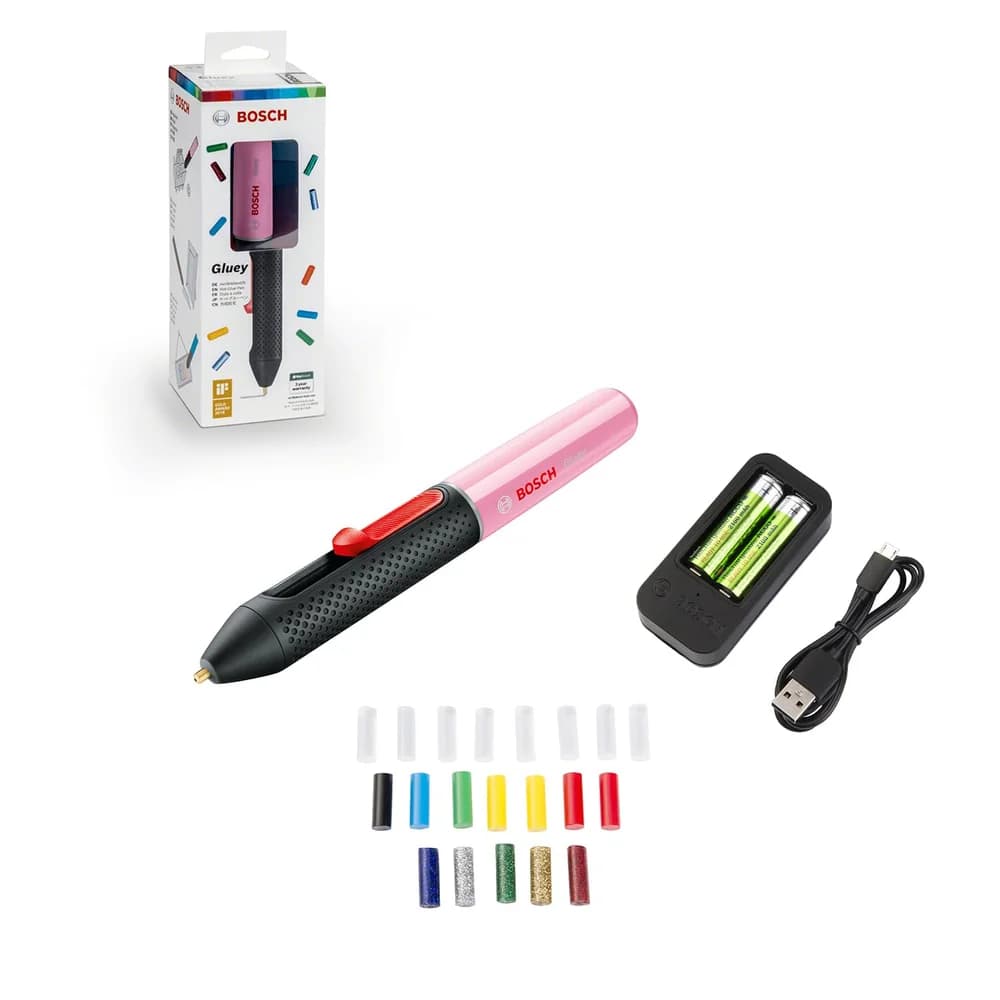 BOSCH Gluey Akku-Heißklebestift schwarz/rosa