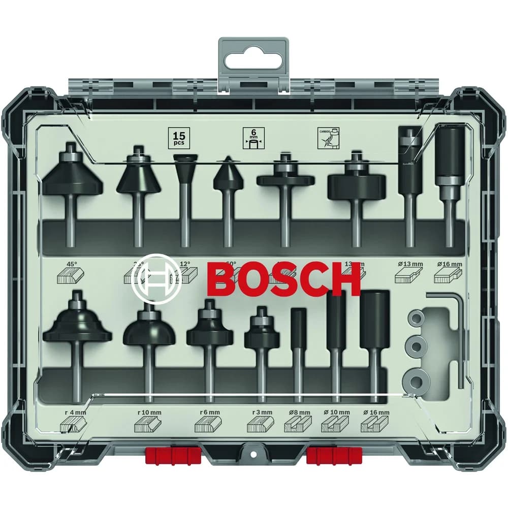 15-teiliges Fräser-Set, 6-mm-Schaft