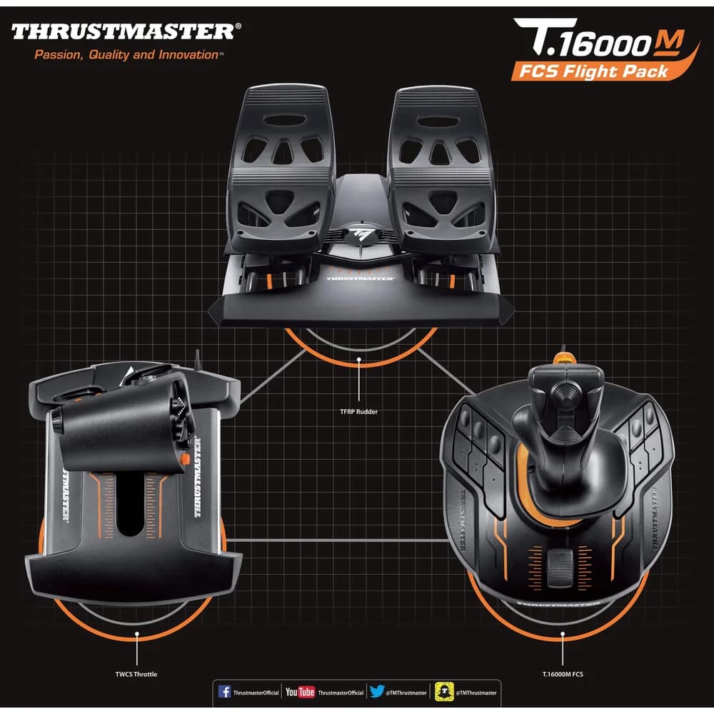 THRUSTMASTER T16000M FCS Flight Pack PC
