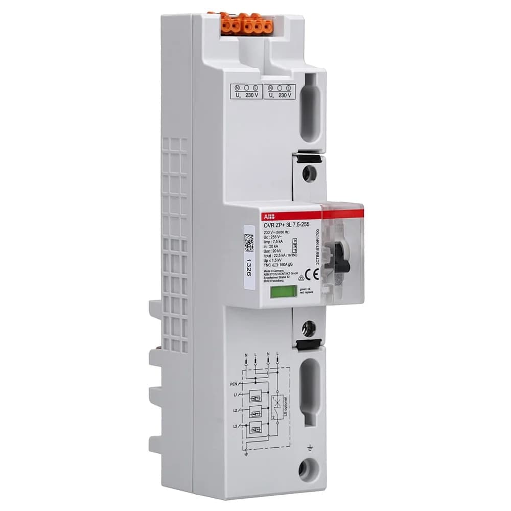 ABB Stotz S&J TN-C Kombi-Ableiter OVR ZP+3L7.5-255MCB6