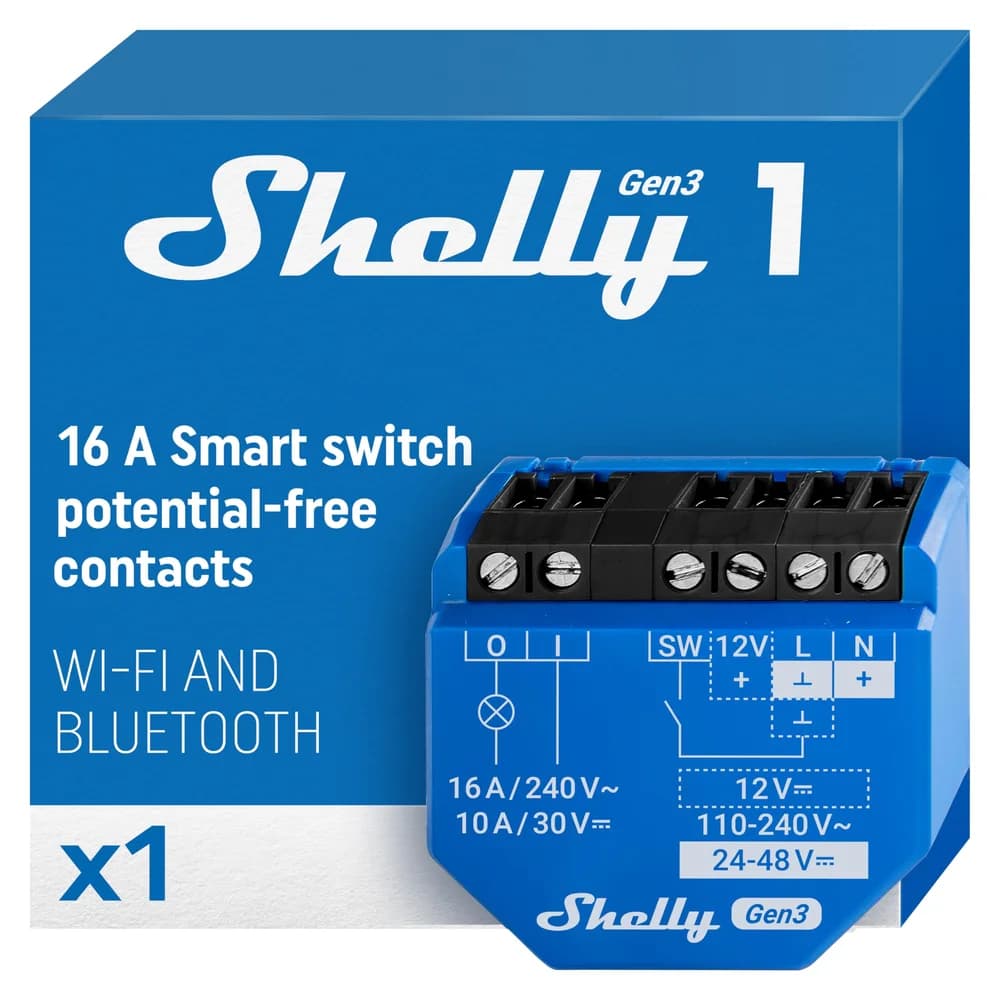 Shelly Relais "1 Gen3" max 16A WLAN BT