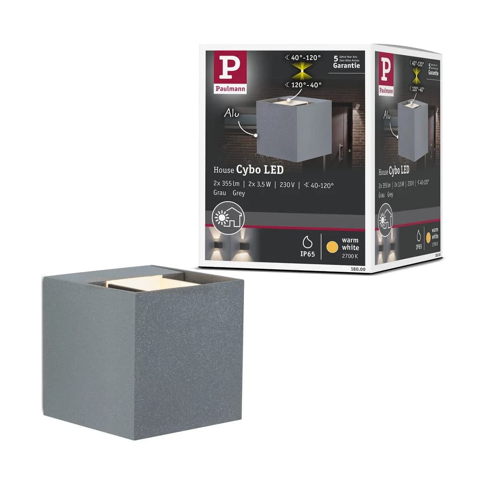 Paulmann LED Wandleuchte Cybo - Grau