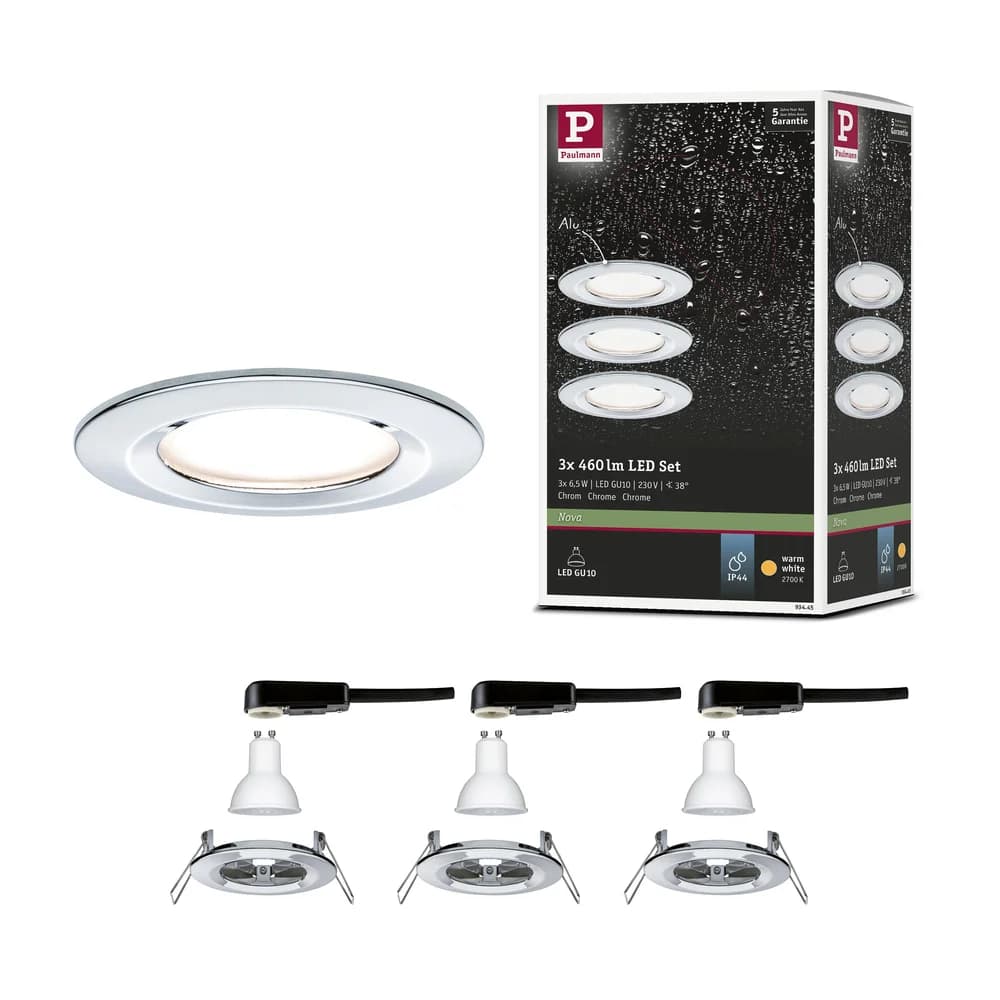 Paulmann LED Einbauleuchte Nova Basisset starr - Silber