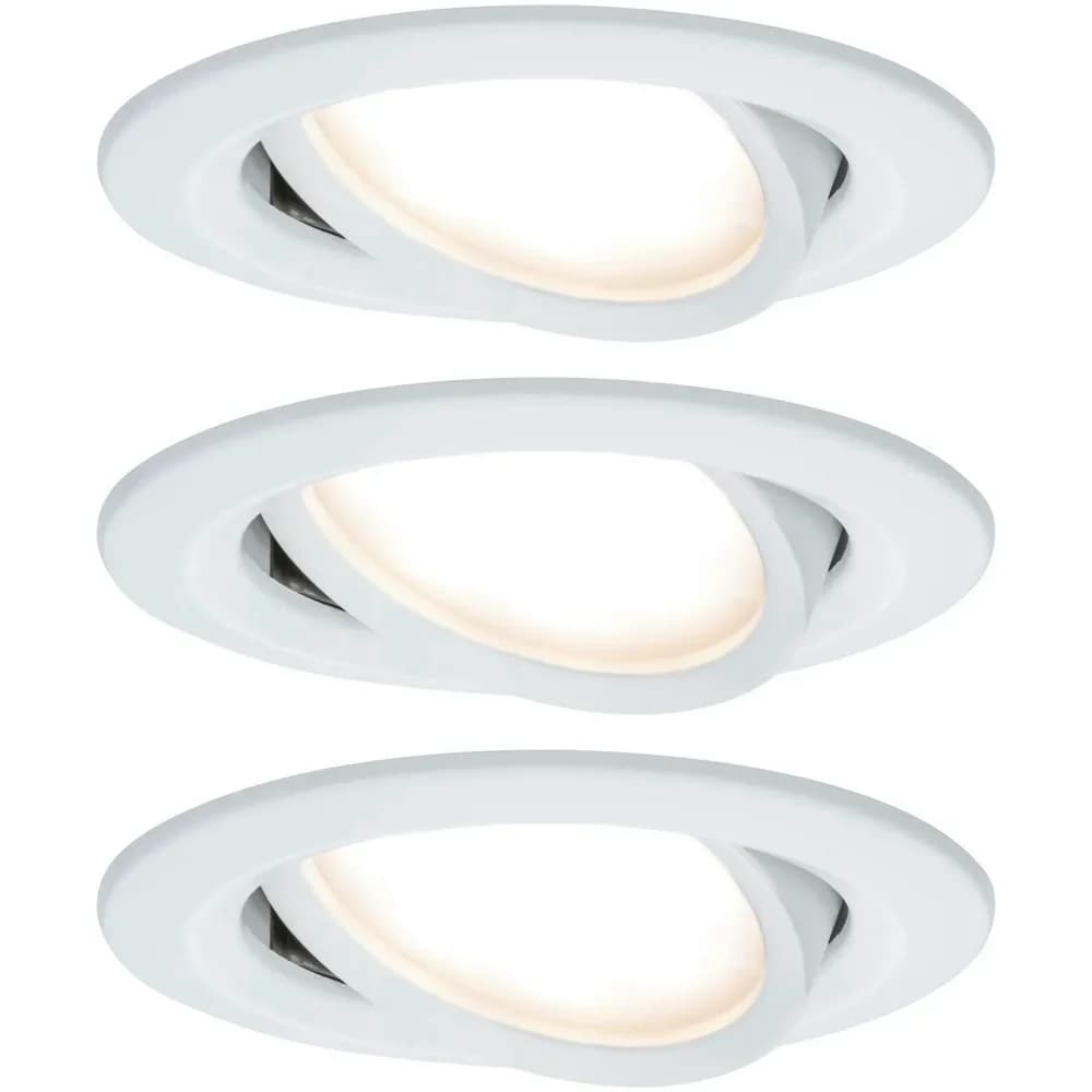 Paulmann LED Einbauleuchte Nova 3er-Set schwenkbar - Weiß