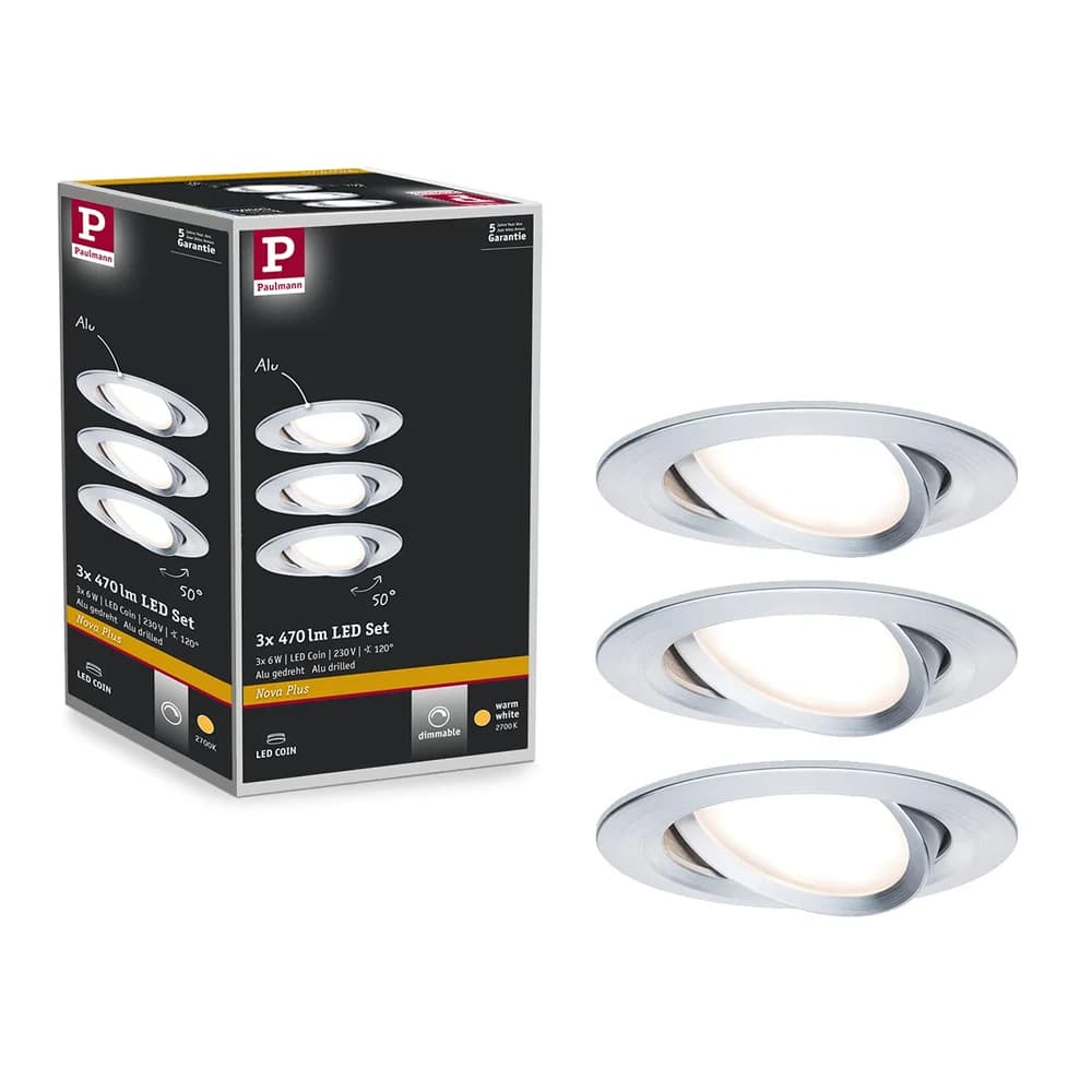 Paulmann, Einbauleuchte, Einbauleuchte Nova Plus Set (Aluminium)