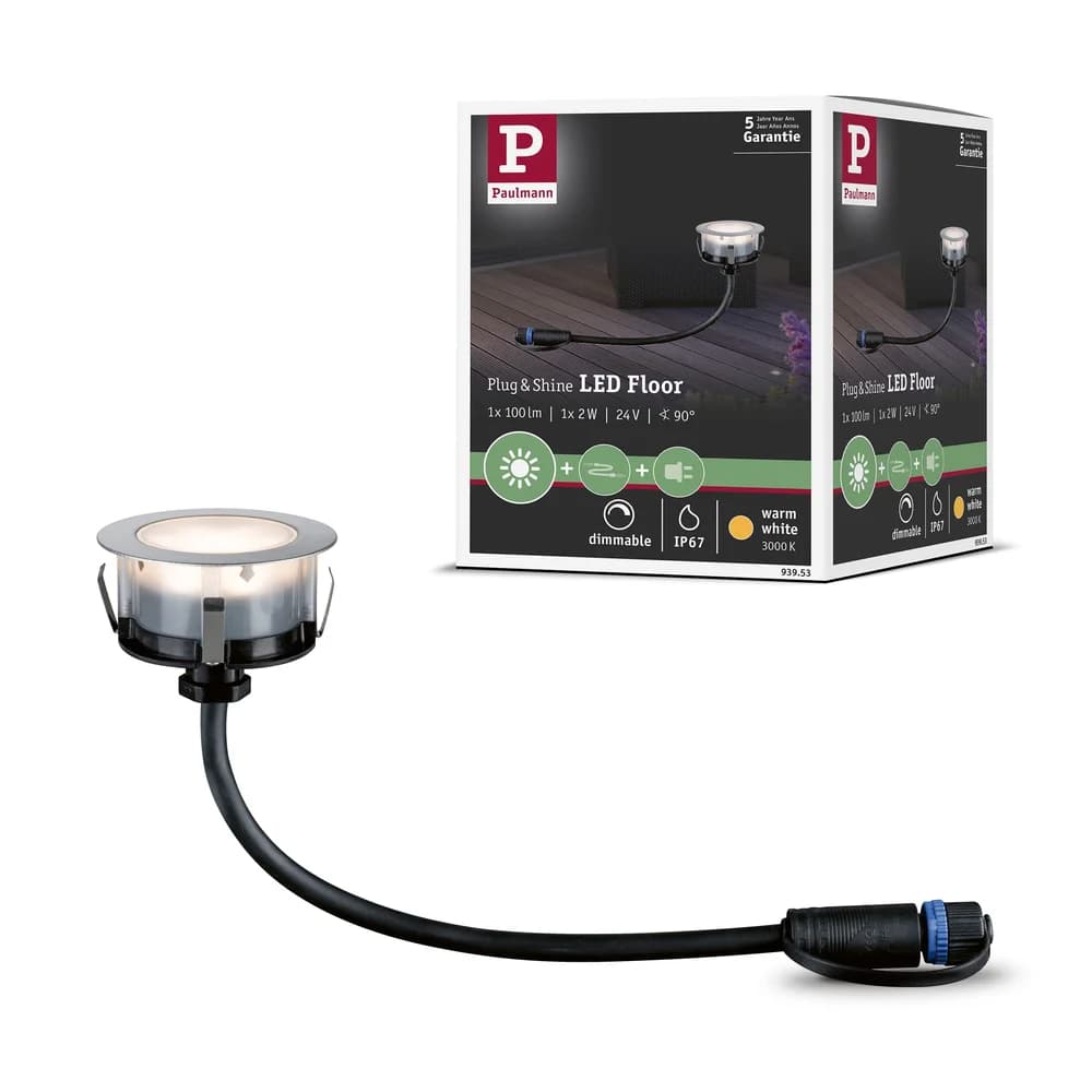 PLM 93953 - Plug&Shine Bodeneinbauleuchte Floor Eco IP65, 3000K, 1 W,