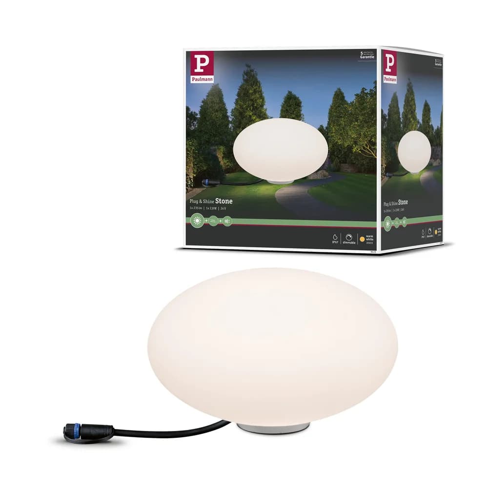 Paulmann Plug & Shine LED Lichtobjekt Stone - Weiß