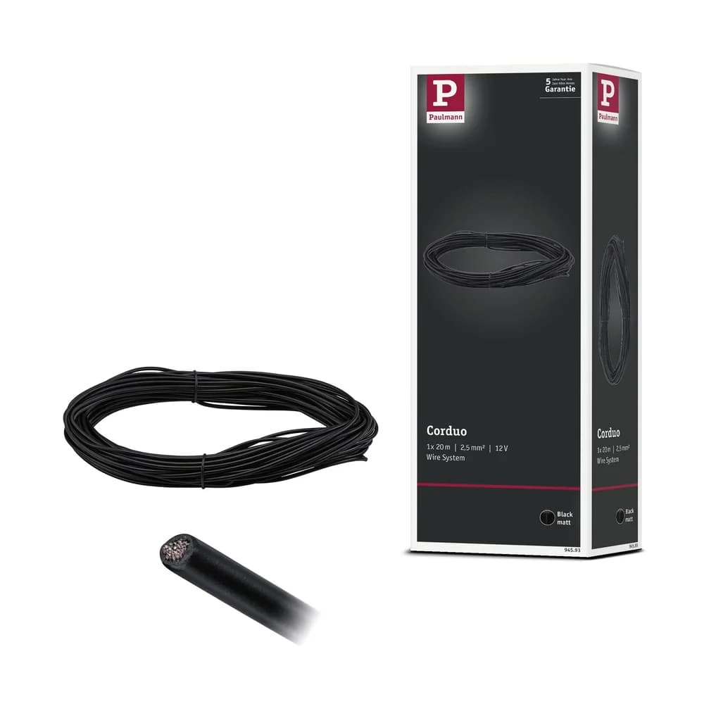 CorDuo Seilsystem Spannseil 20m 2,5qmm Schwarz