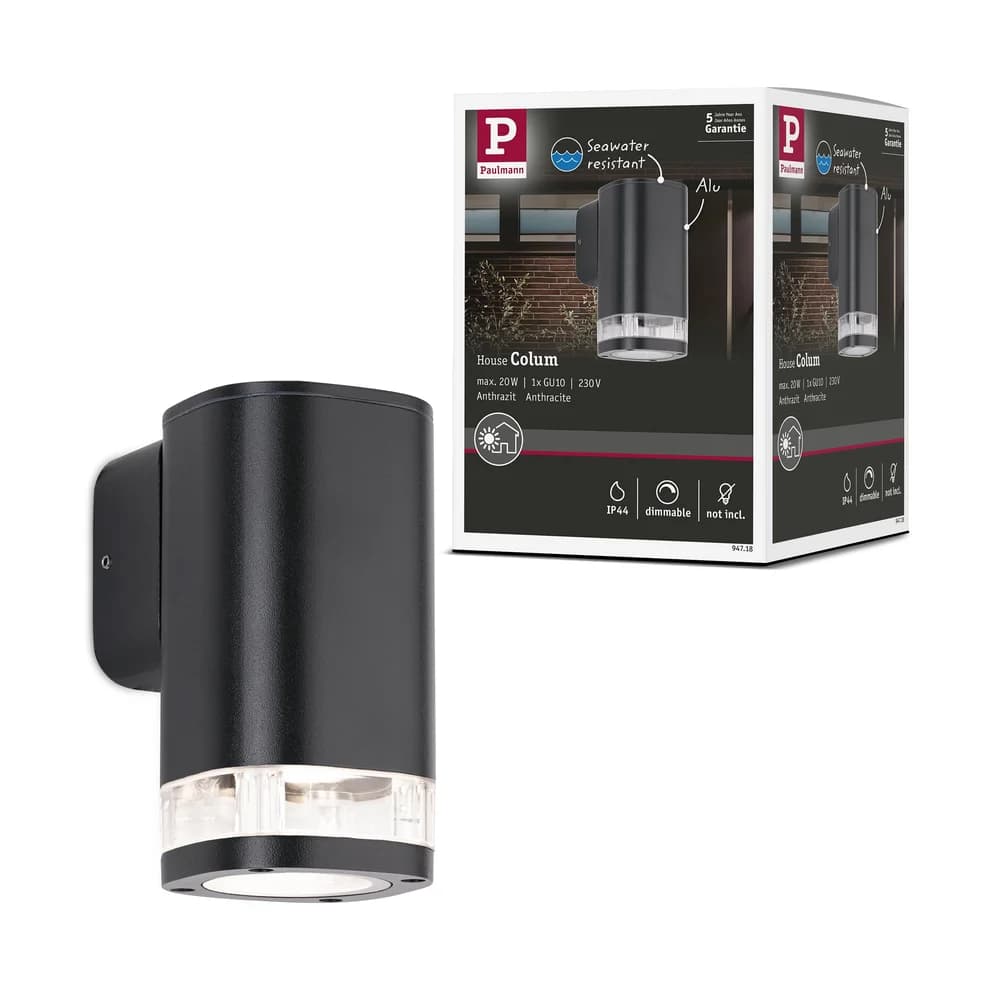 PAULMANN LED-Wandanbauleuchte 20W anthrazit Colum 947.18