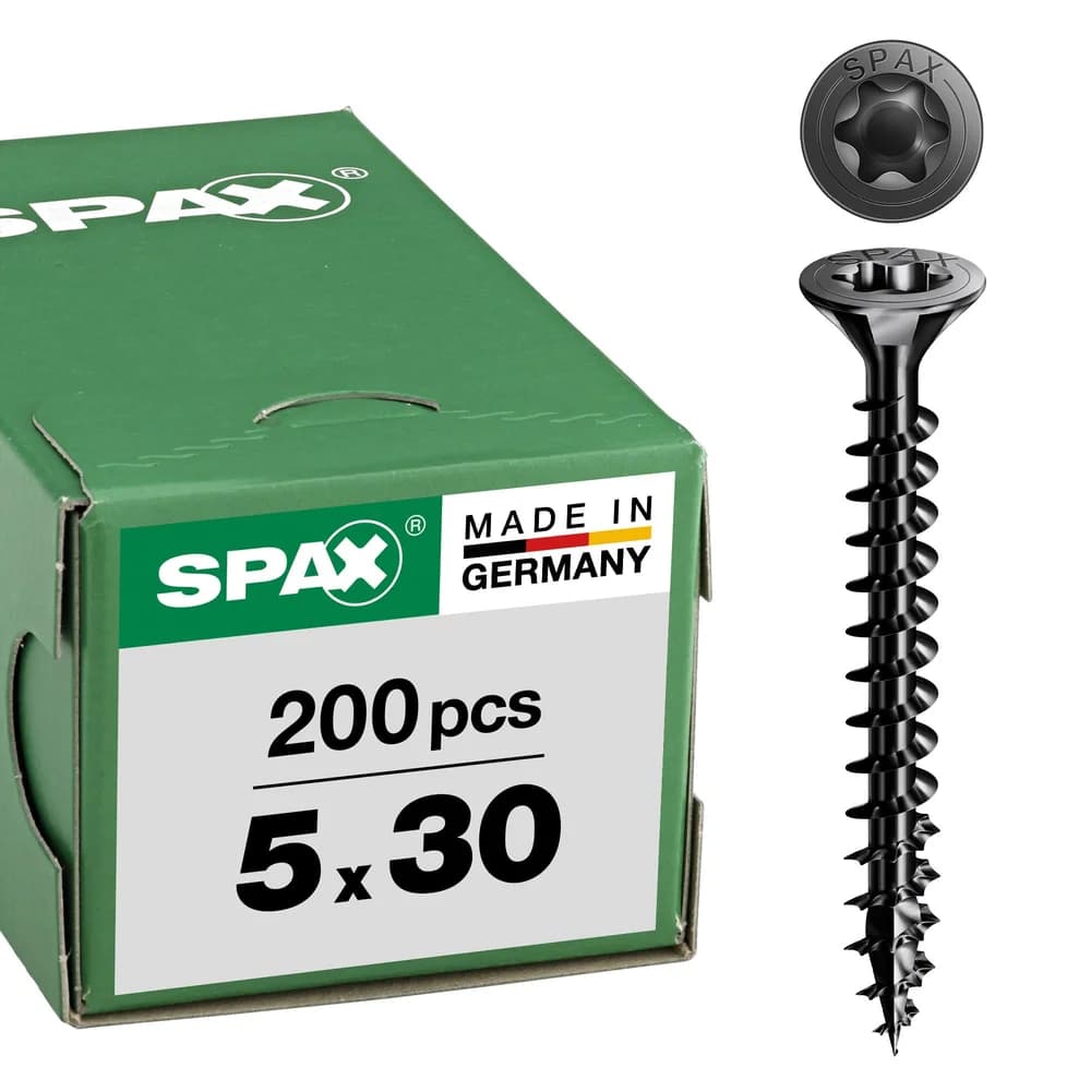 SPAX® Universalschrauben T20 5x30 schwarz 200 St.