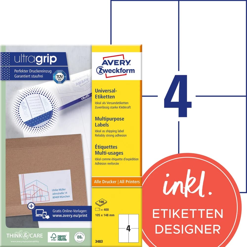 Avery, Etiketten, Universal-Etiketten 3483