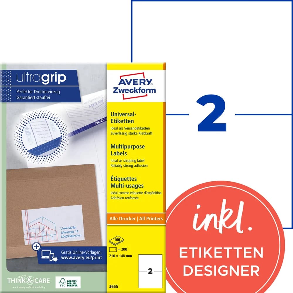 Avery, Etiketten, Universal-Etiketten