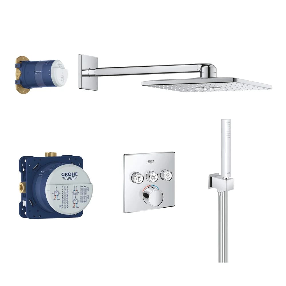 GROHE 34712000, 40 cm, 1,5 m, Wand, Oben, G1/2 - Silber