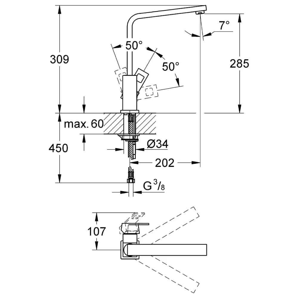GROHE Eurocube Küchenarmatur Chrom 31255000