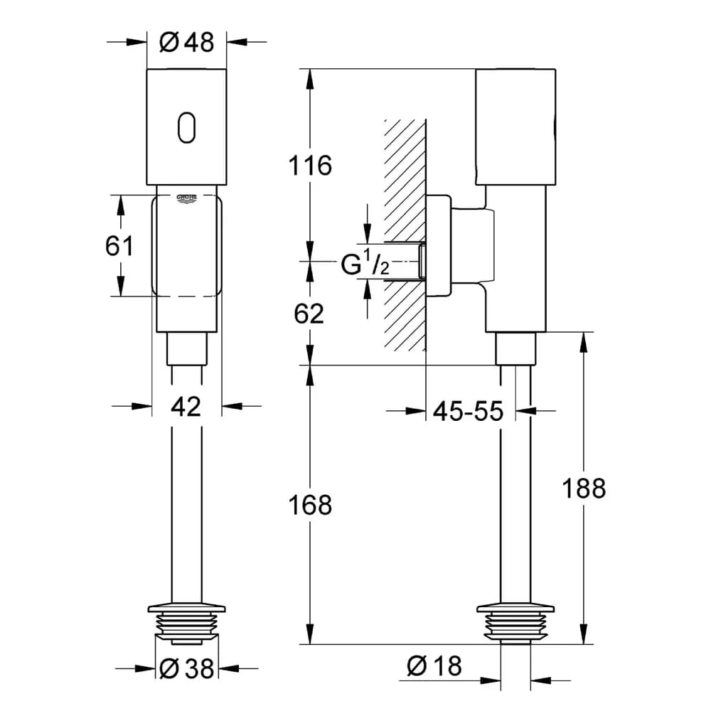 Urinal-IR-Elekronik Tectron Skate Grohe