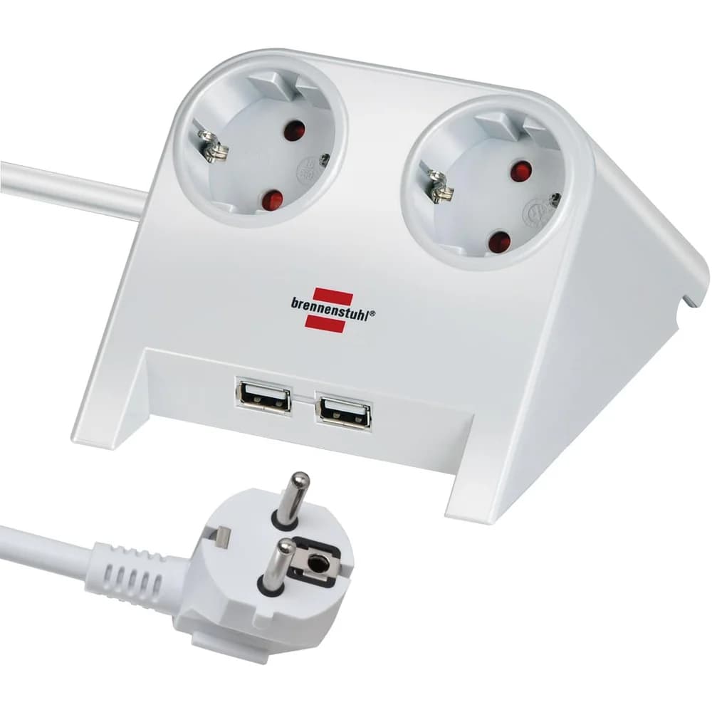BRENNENSTUHL Desktop-Power 2x USB, 2-fach, 1.8m