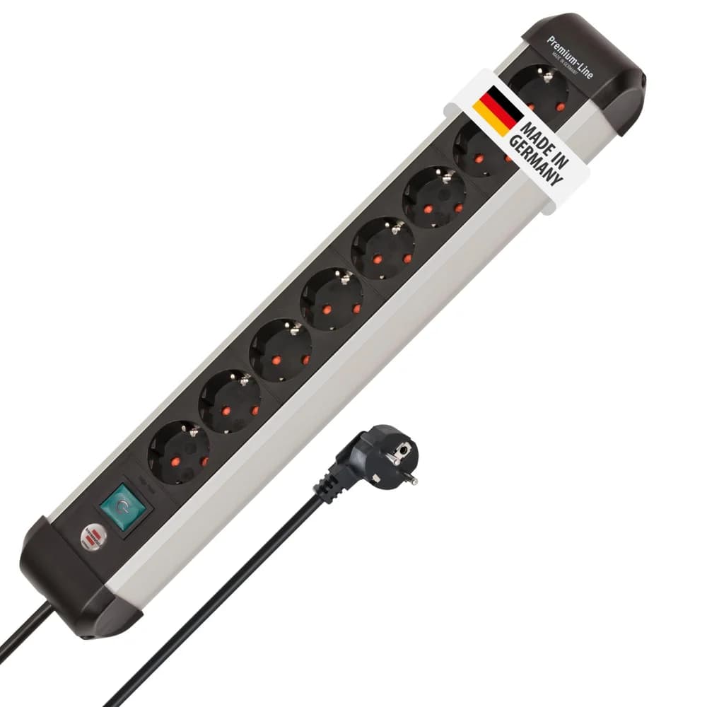 BRE 1391030800 - Steckdosenleiste, 8-fach, mit Schalter und 3m Kabel