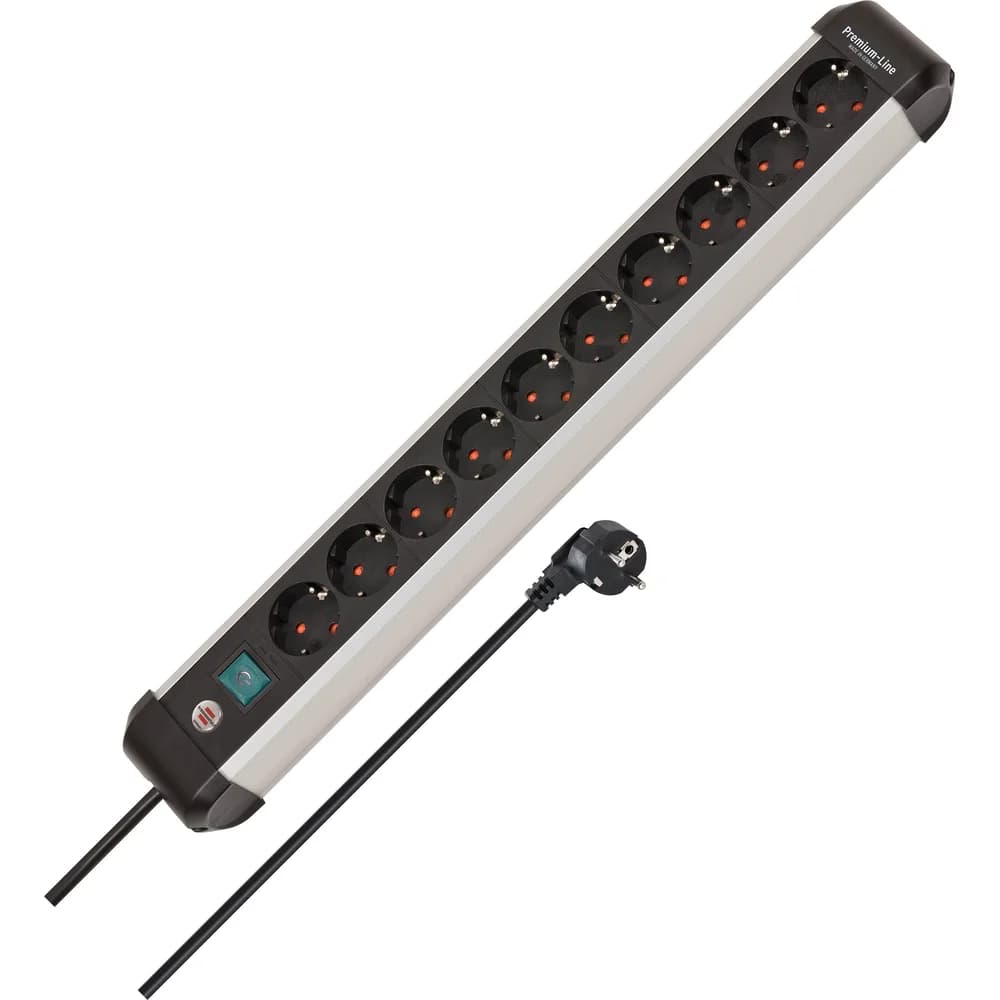 brennenstuhl Steckdosenleiste mit Schalter Premium-Alu-Line 3 m