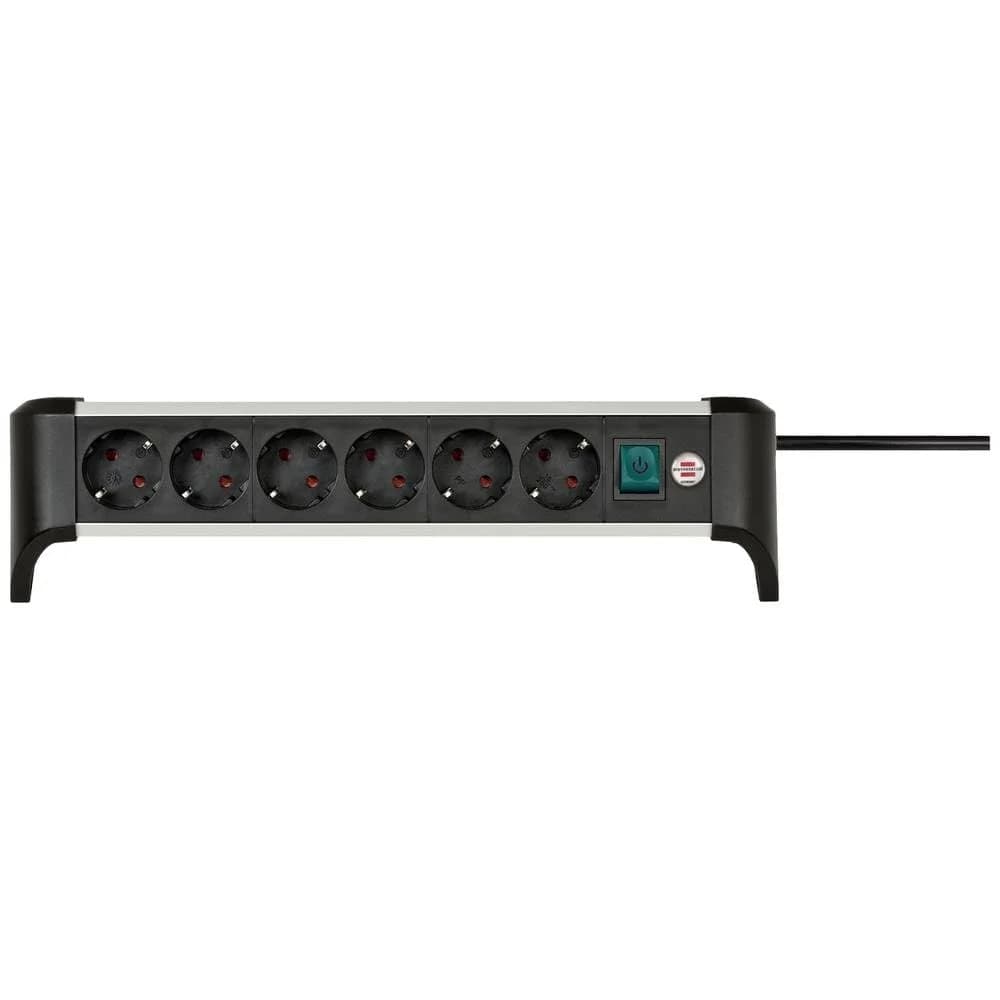 Alu-Office-Line Steckdosenleiste 6-fach 3m H05VV-F 3G1,5