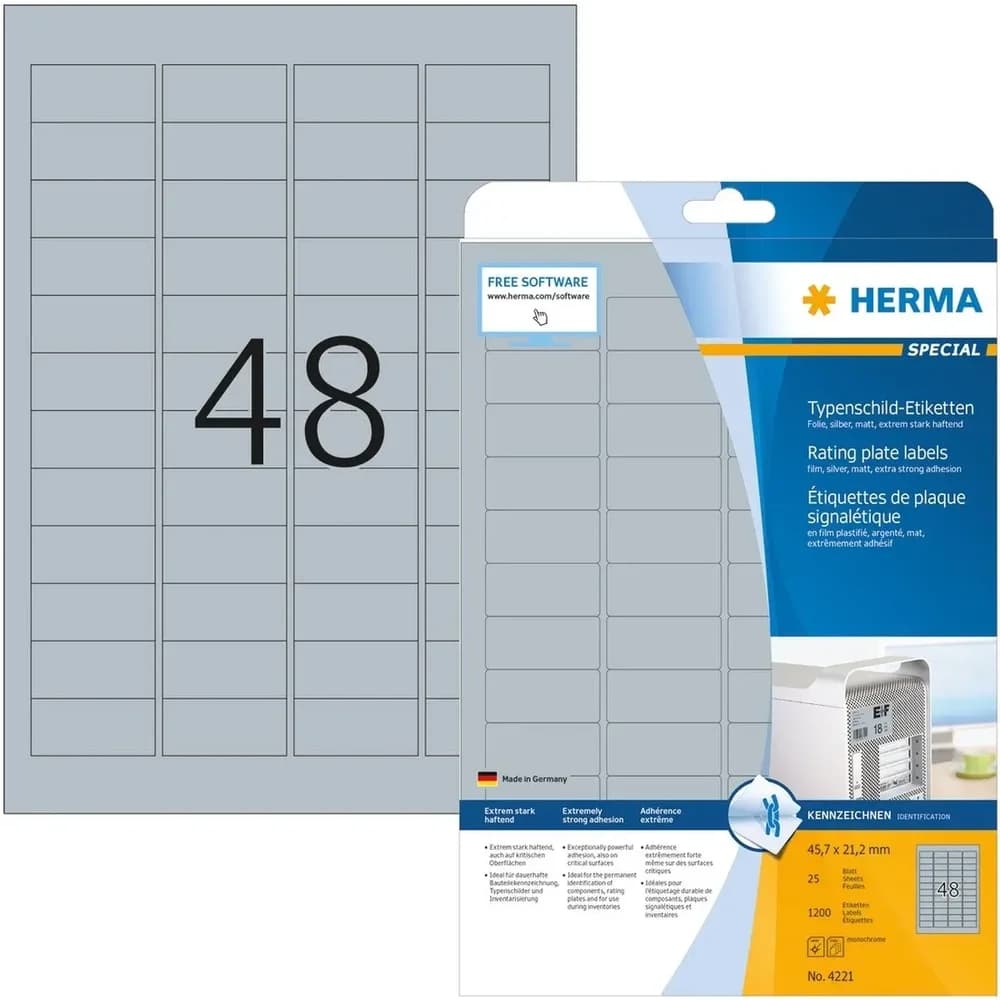 HERMA Typenschildetiketten 45,7 x 21,2 mm