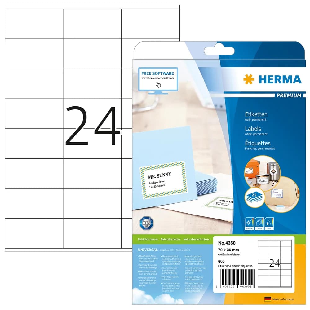 Herma 600er-Pack Universal-Klebeetiketten »4360«