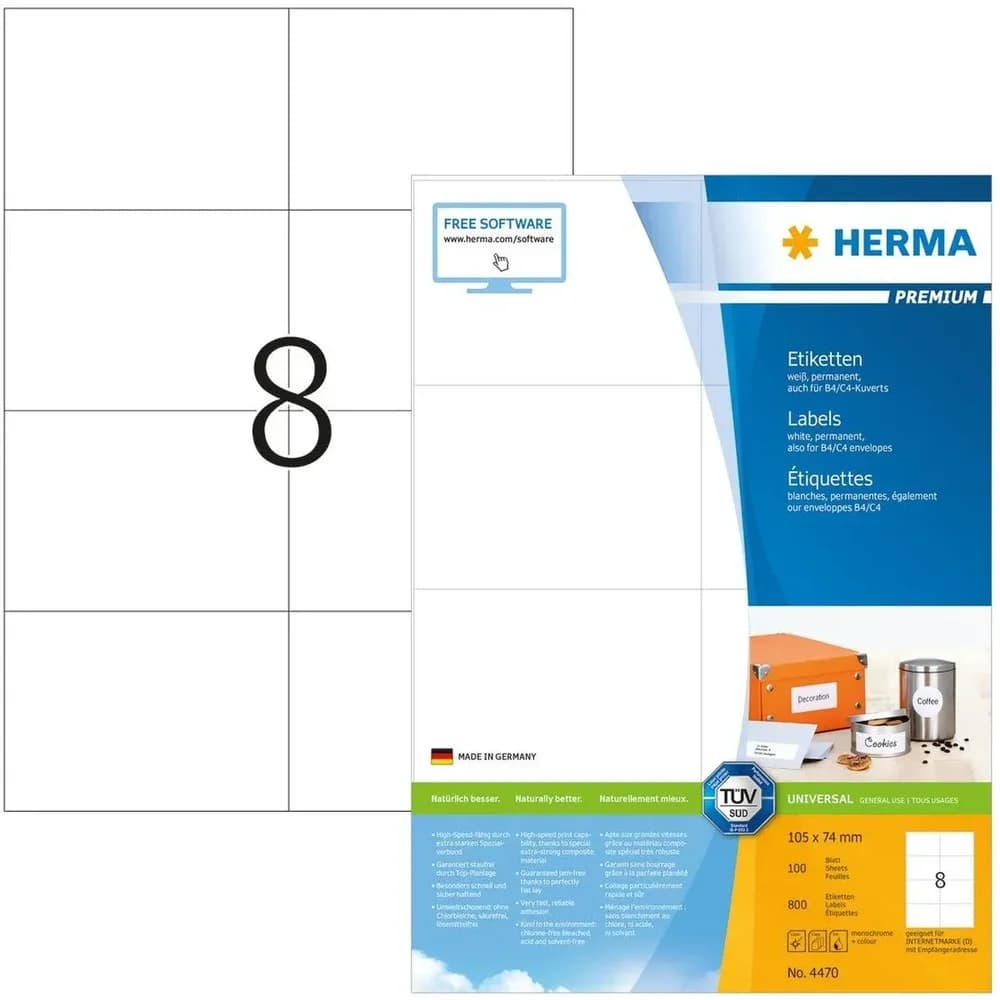 Herma, Etiketten, Universal Etiketten A4