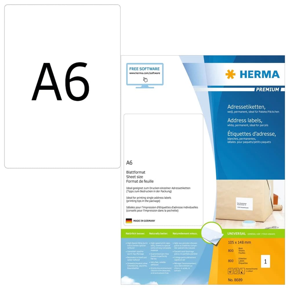 Herma, Etiketten, Versandetiketten A6