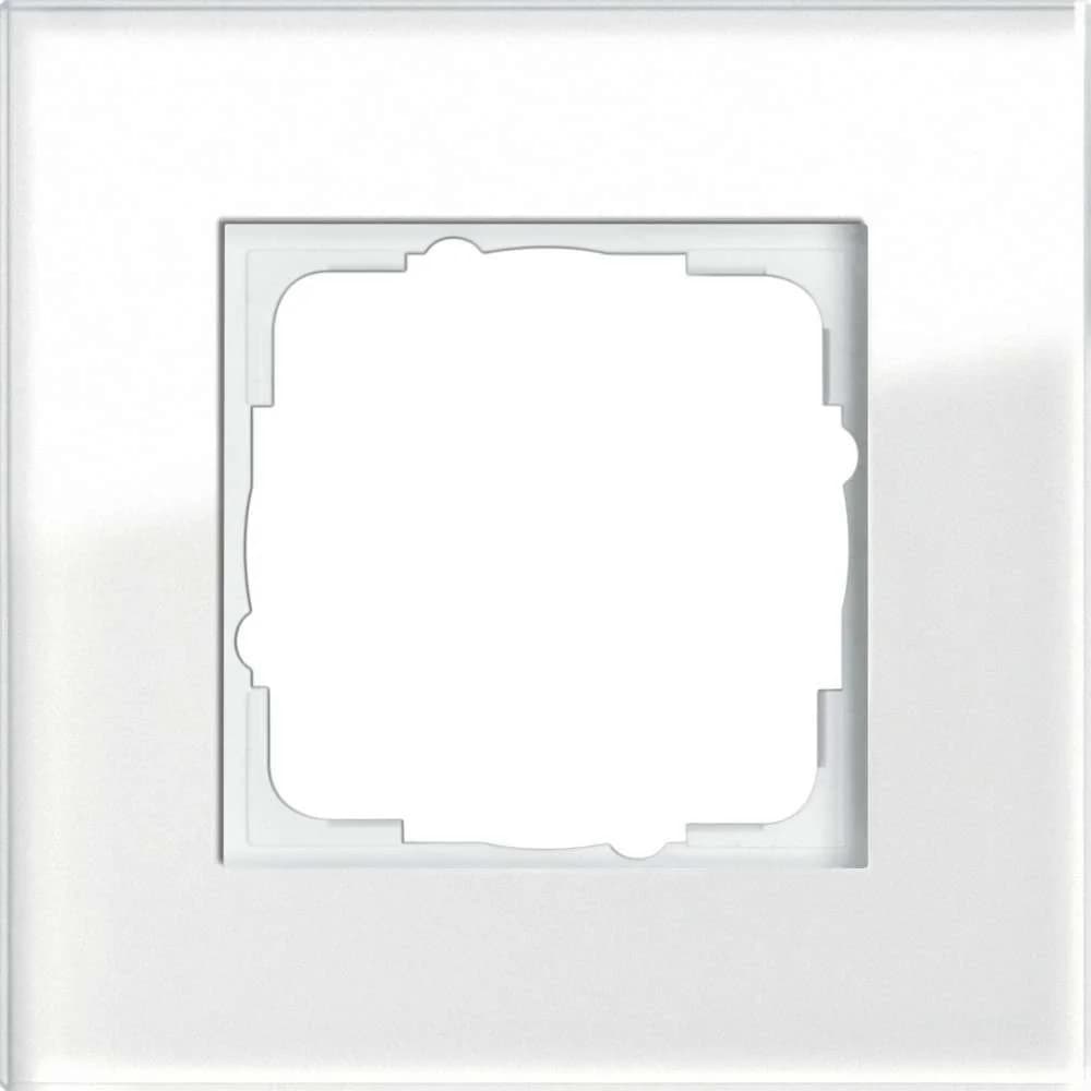 Gira Abdeckrahmen 1f. weissglas 021112