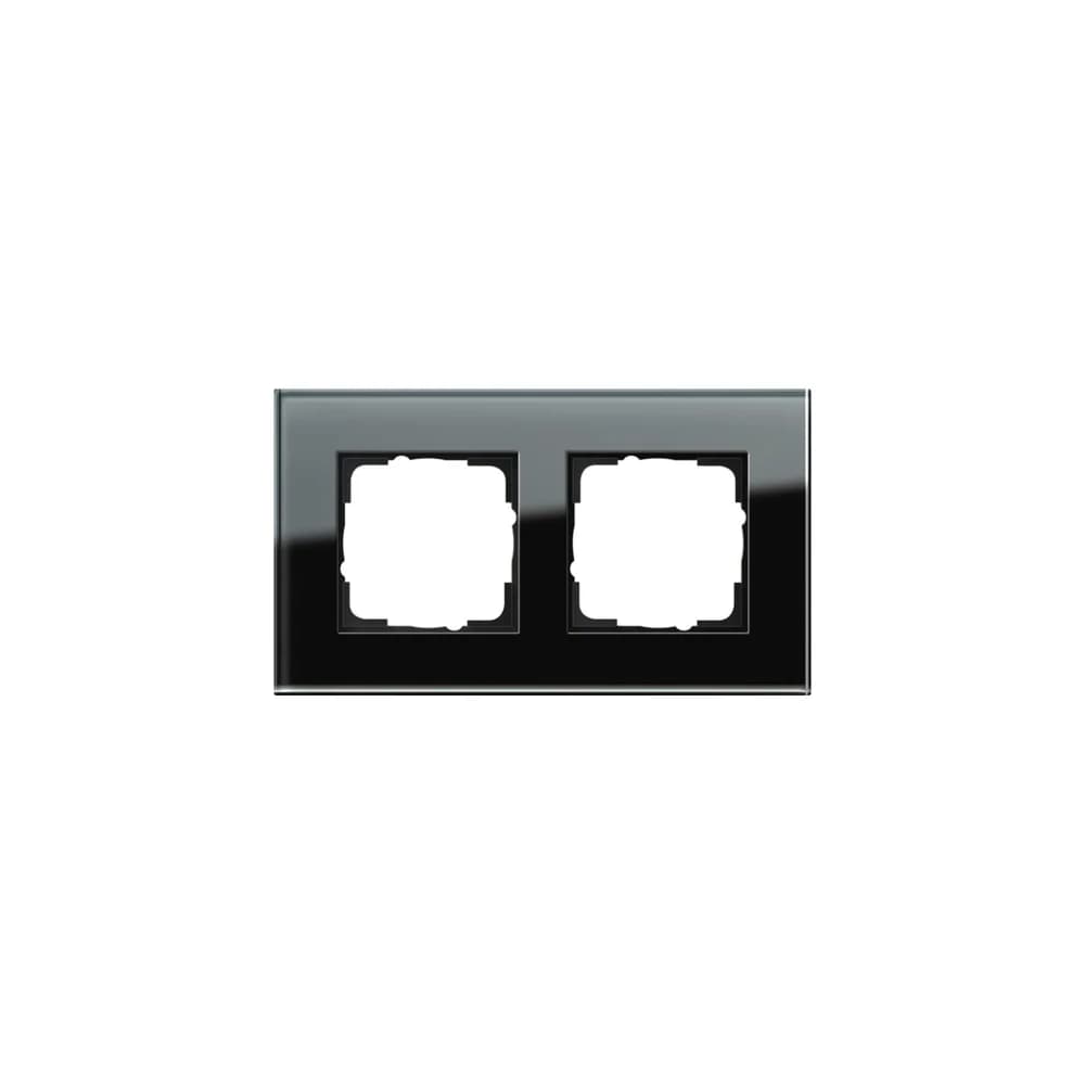 Gira Abdeckrahmen 2f. sw-glas 021205