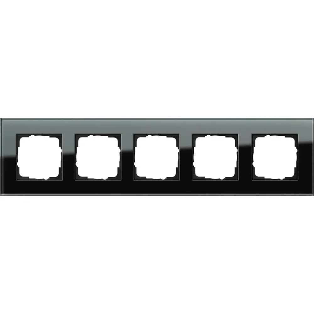 Gira Abdeckrahmen 5f. sw-glas 021505