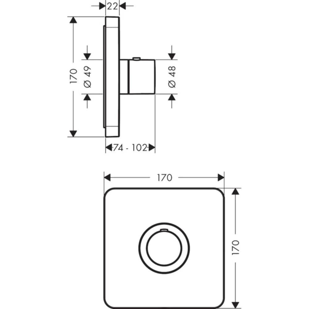 hansgrohe Fertigset ShowerSelect HF UP-Thermostat, softcube, chrom