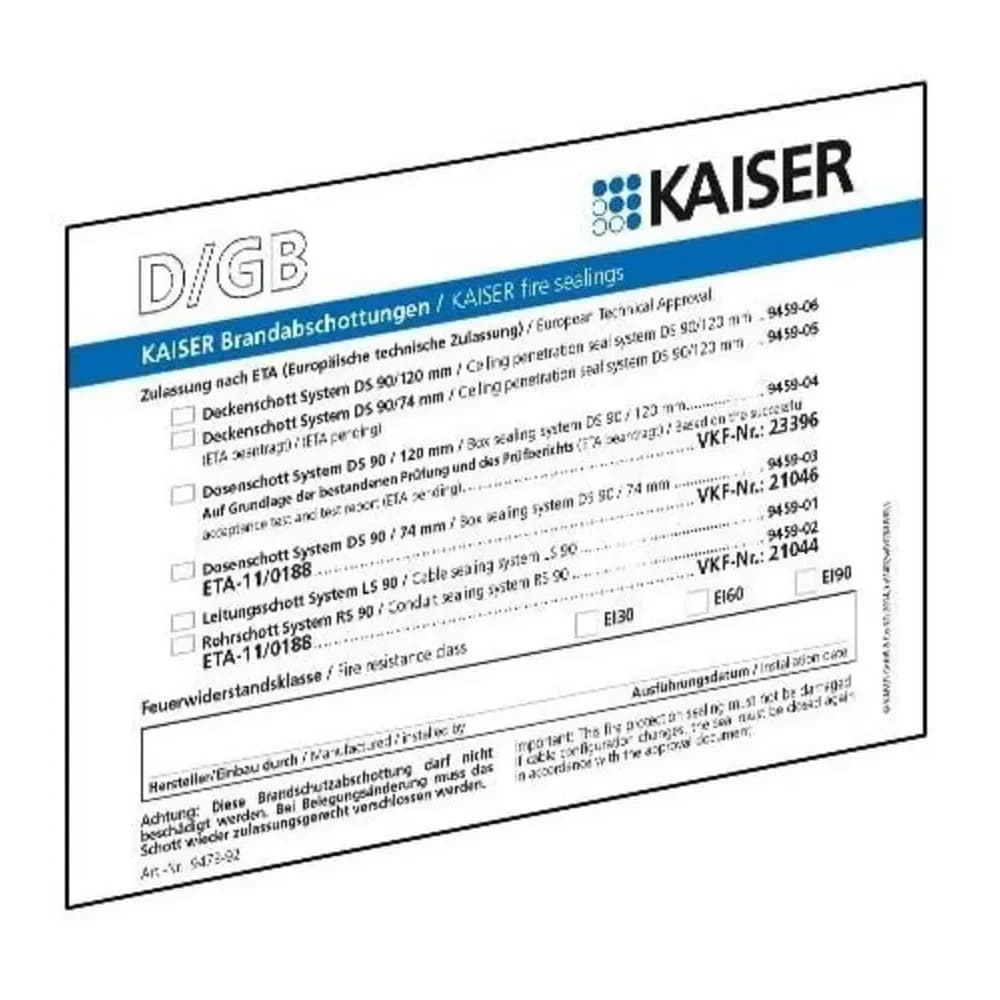 KAISER Wandschild-BS 9473-91