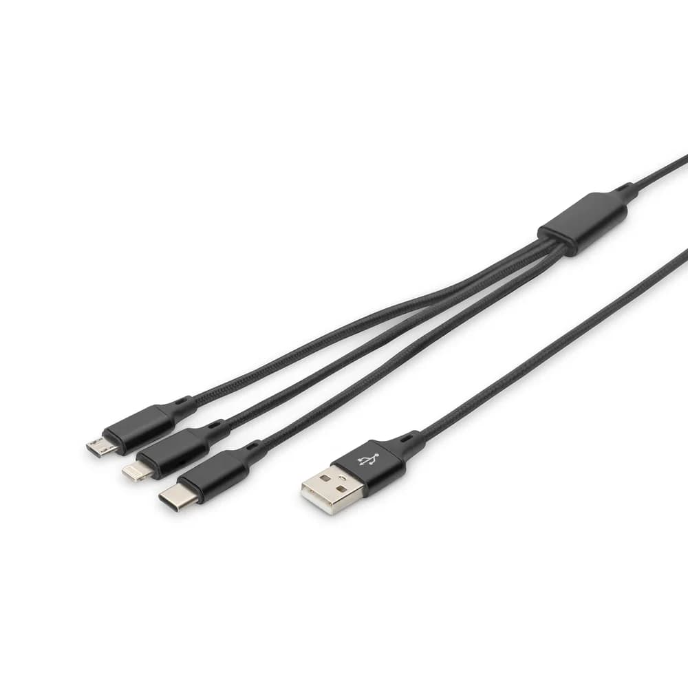 Digitus 3-in-1 USB-Ladekabel, 1m