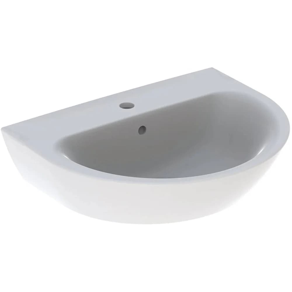 Geberit Renova Waschtisch, 60x48cm m. Hl. mittig, m. Ül., weiß