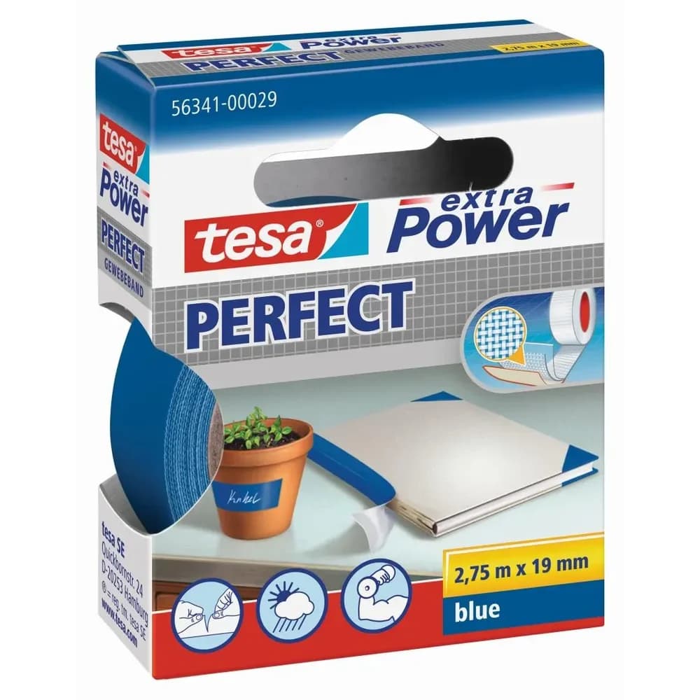 tesa Gewebeklebeband extra Power Blau