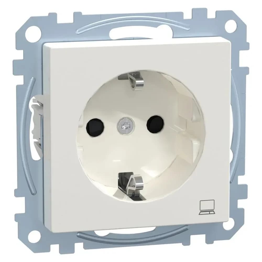 Merten SCHUKO-Steckdose pws/gl MEG2350-0319