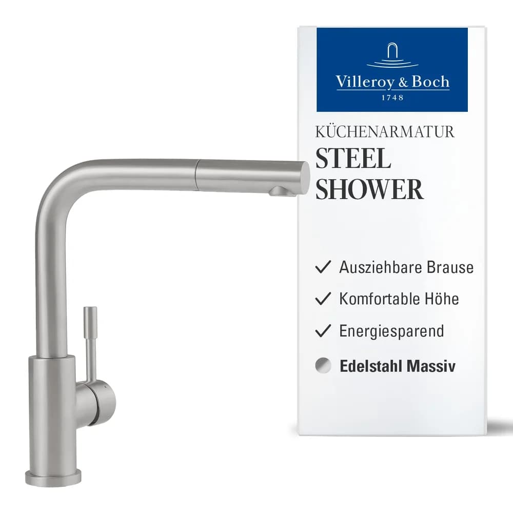 Villeroy & Boch Steel Shower, Küchenarmatur, Edelstahl massiv 969701LC