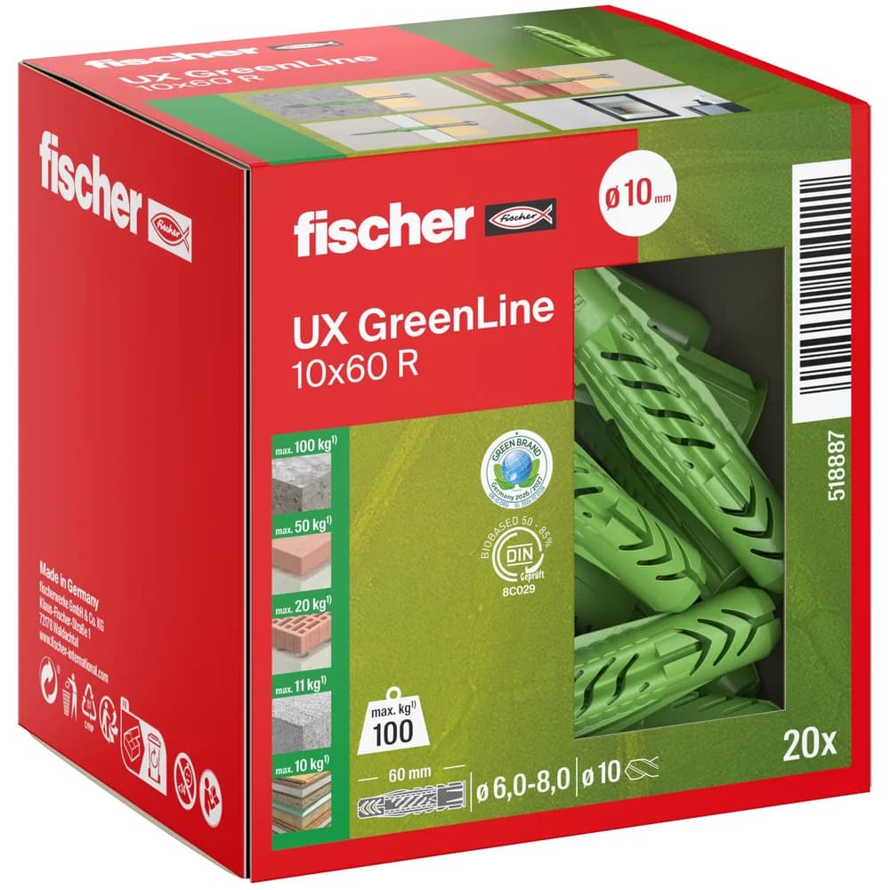 fischer Universaldübel UX GREEN 10x60 R