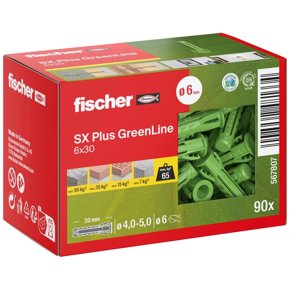 fischer Dübel SX Plus Green 6x30