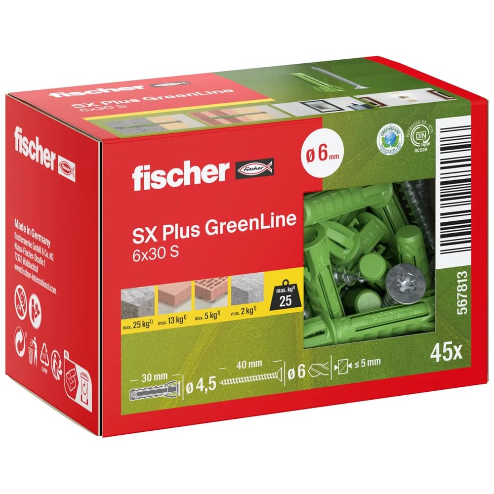 Fischer Dübel SX Plus Green 6x30 S