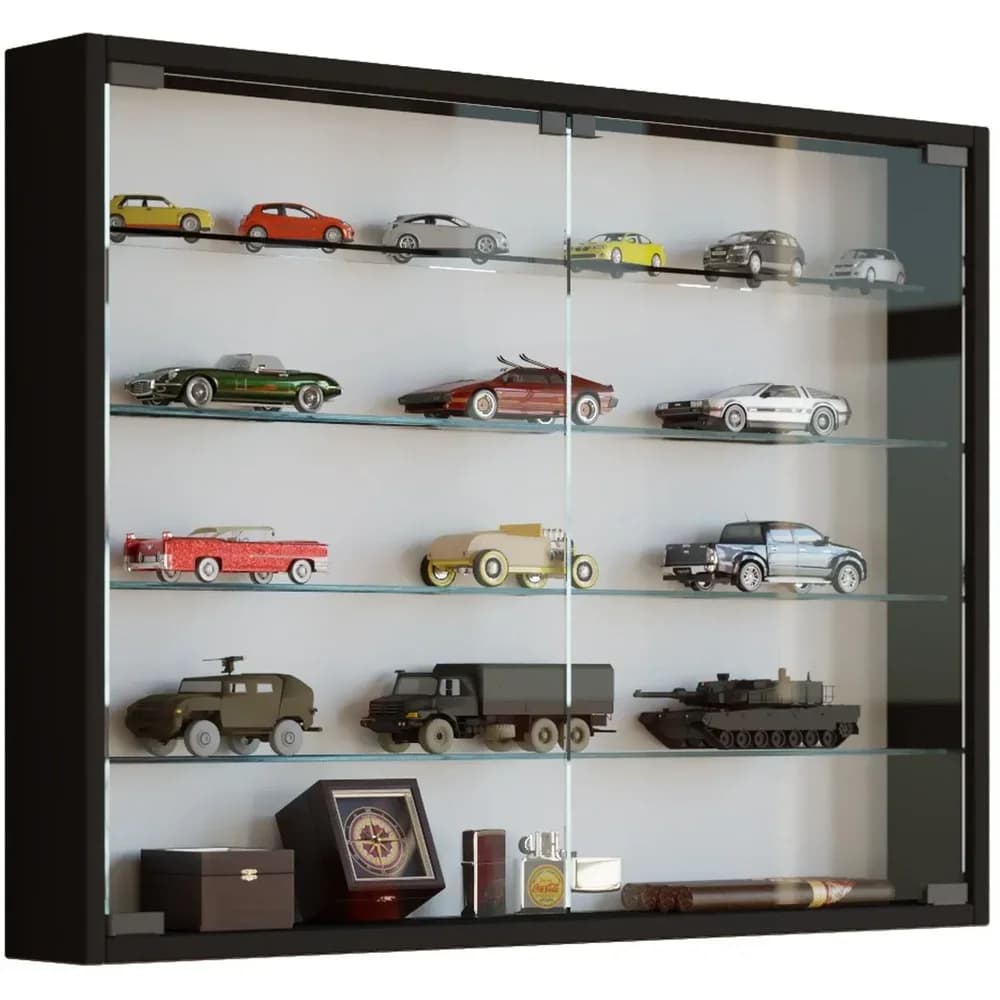 Hängevitrine in Schwarz Mandosa L