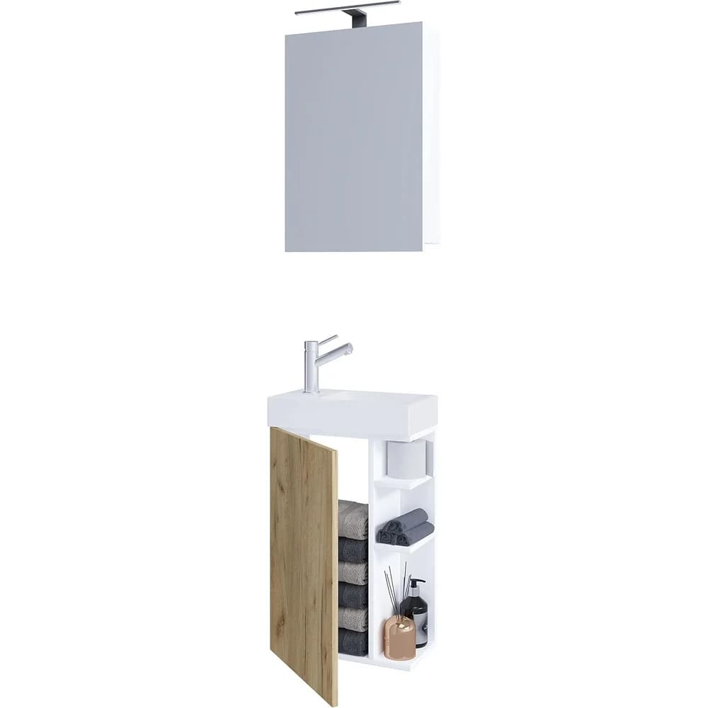 Badezimmer Lumia 3-tlg. Weiß/Honigeiche