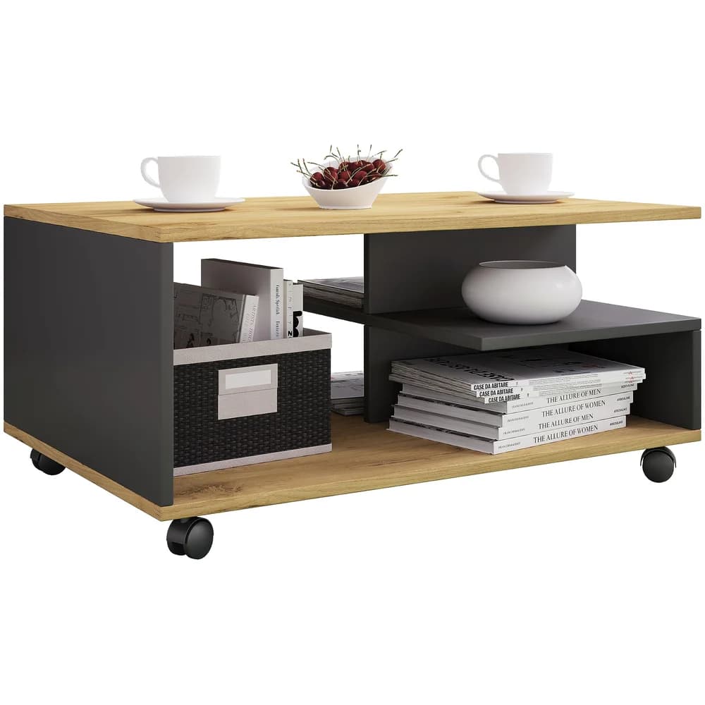 Couchtisch Stango L Anthrazit/Honigeiche