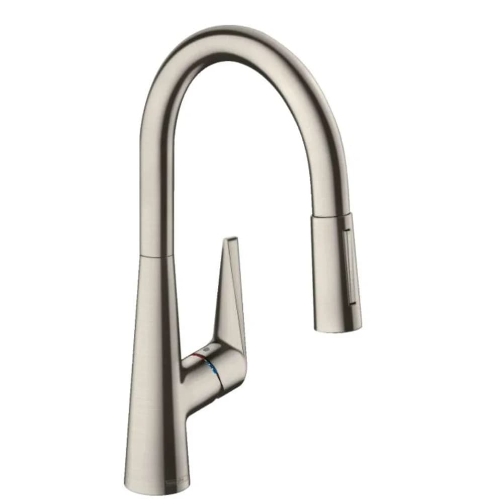 hansgrohe Talis M51 Einhebel-Küchenmischer 200, Ausziehbrause, 2jet, sBox, Edelstahl Finish