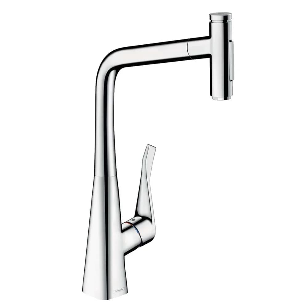 hansgrohe Metris Select Küchenarmatur 73816000 chrom, mit Ausziehbrause, 2jet, sBox